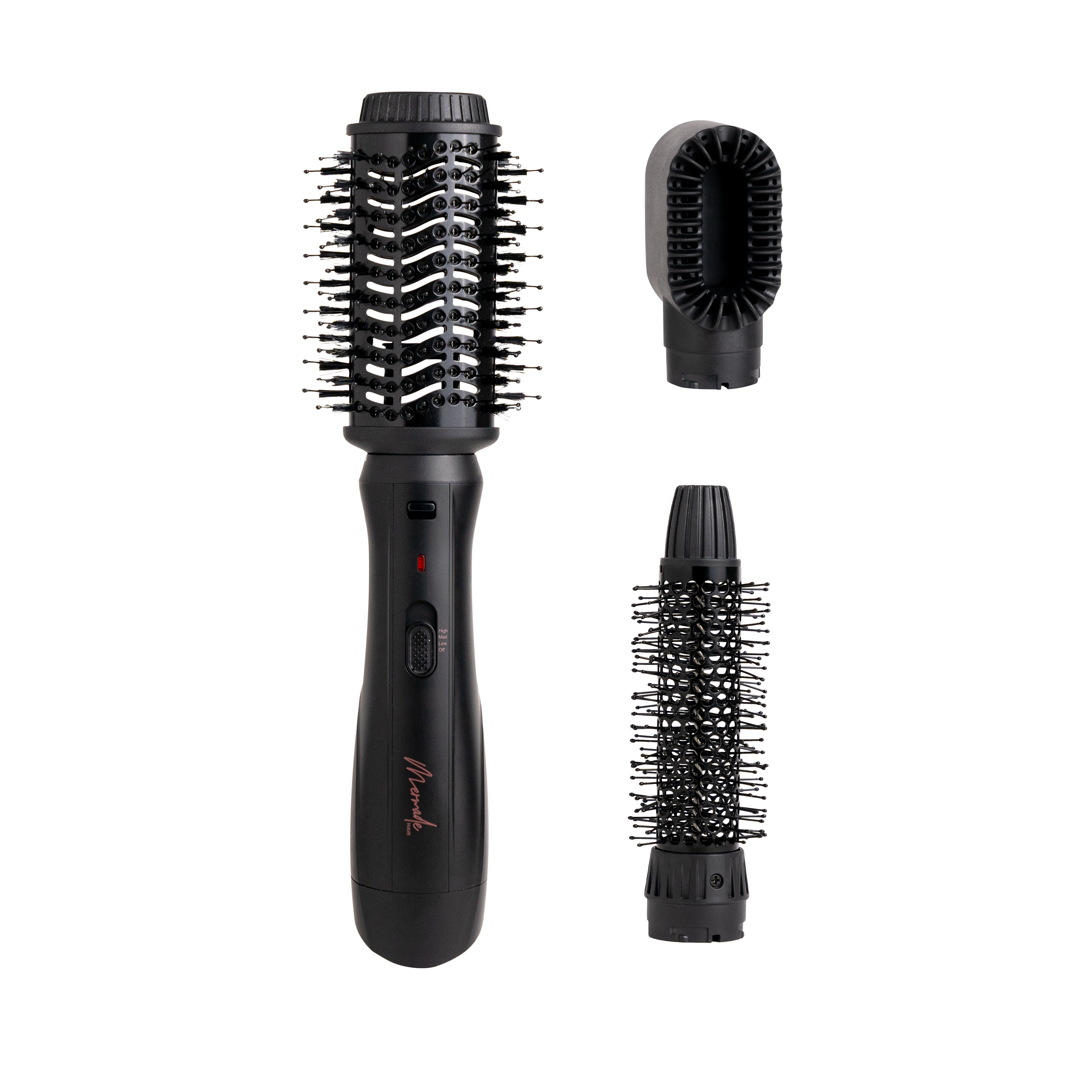 Mermade Hair Interchangeable Blow Dry Brush - Sleek Black front flatlay
