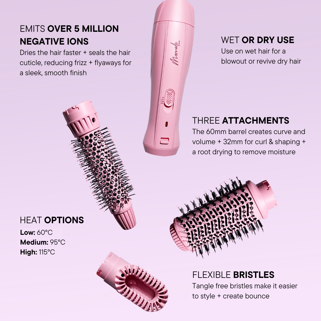 Interchangeable Blow Dry Brush - Pink