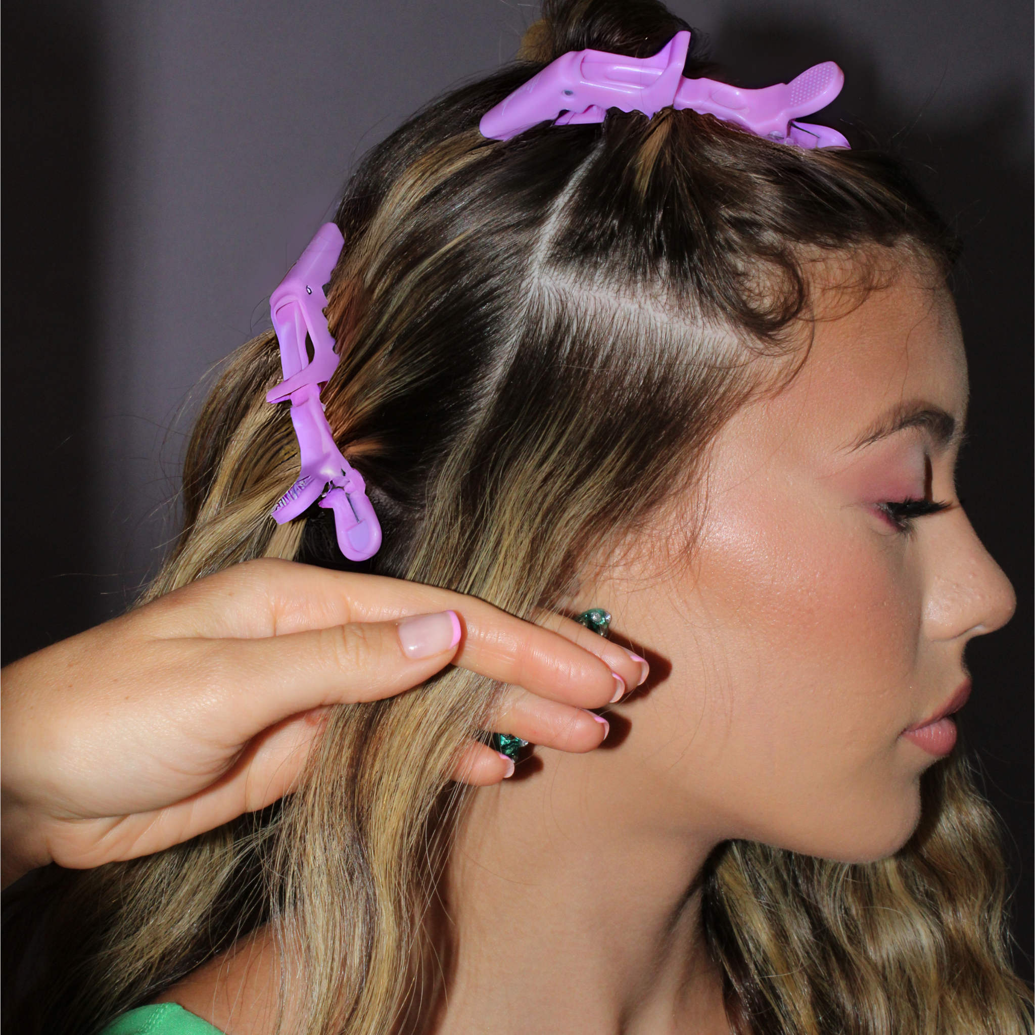 Model using the Mermade Hair Grip Clips - Baby Lilac 