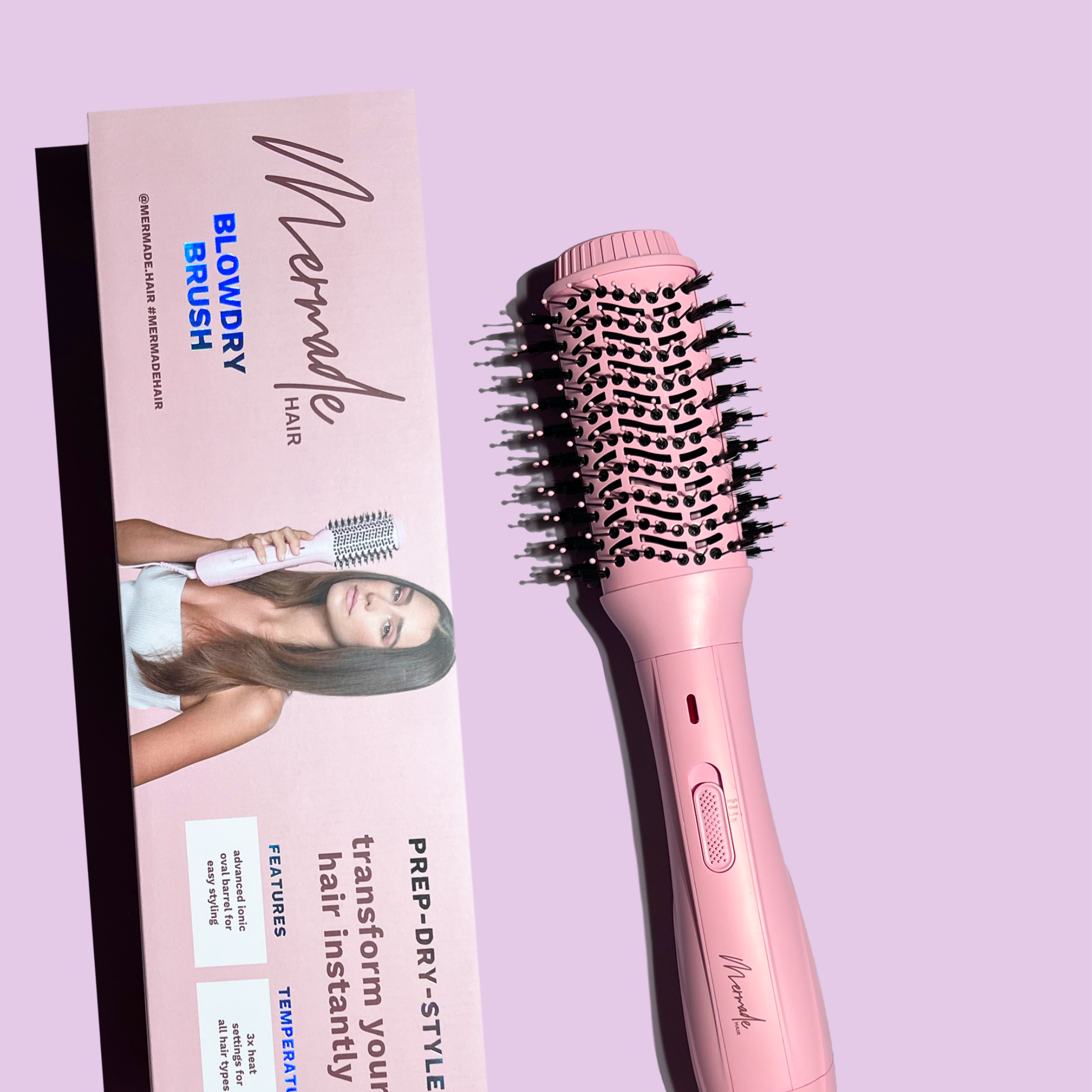 Mermade Hair Blow Dry Brush - Signature Pink