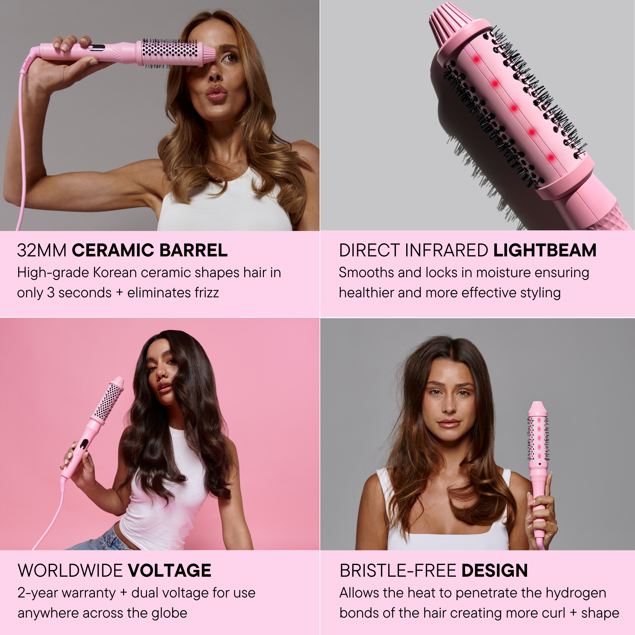 Features and benefits of the Mermade Hair Infrared Thermal Brush