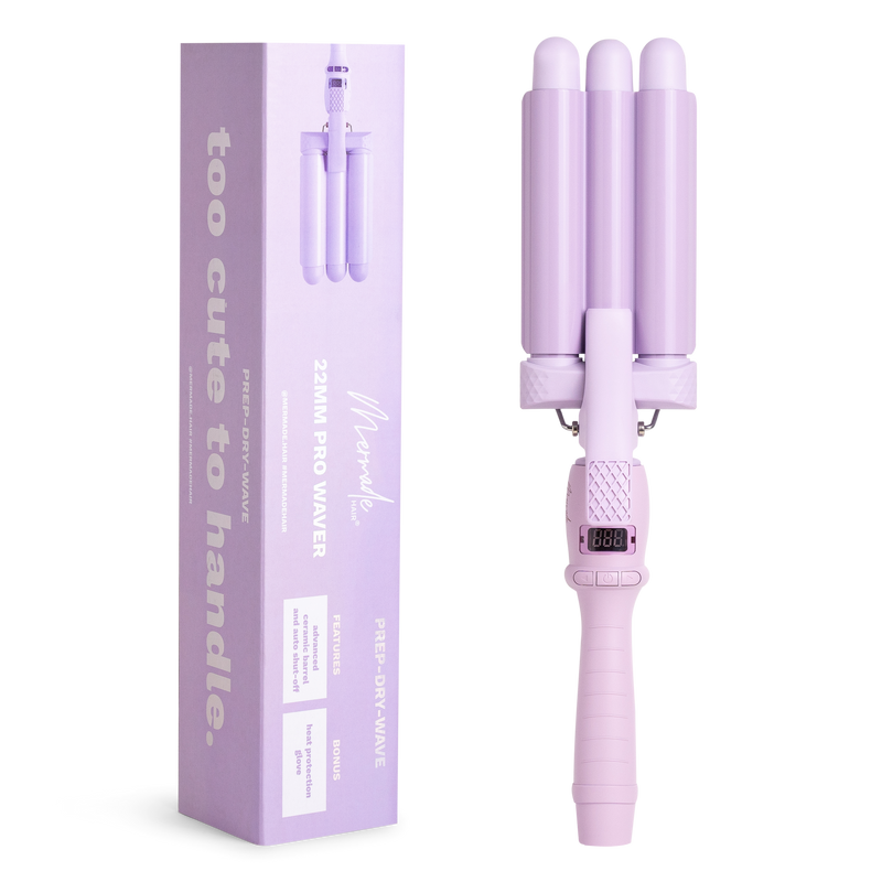 Mermade PRO Hair Waver - 22mm Cutie® Lilac flatlay with box