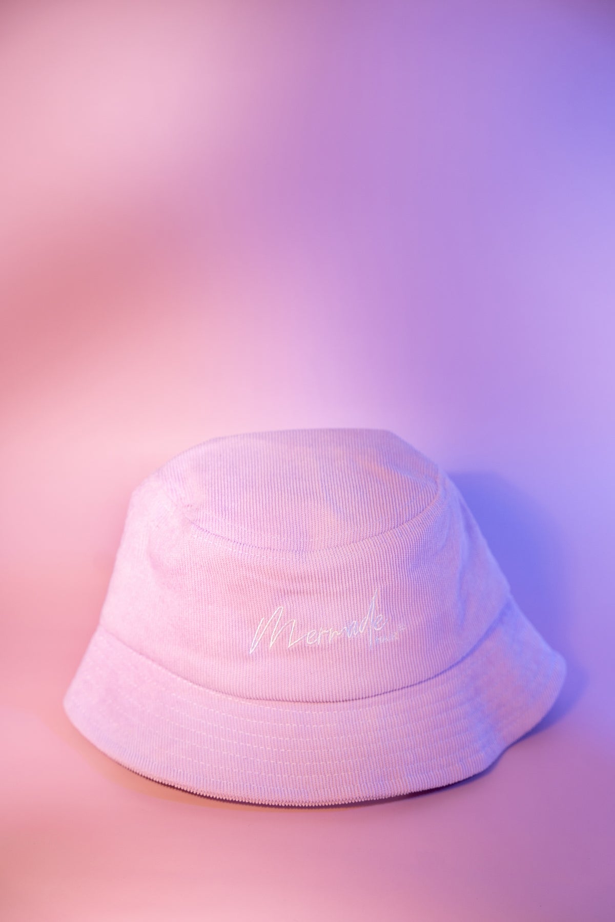 Mermade Bucket Hat in purple lights
