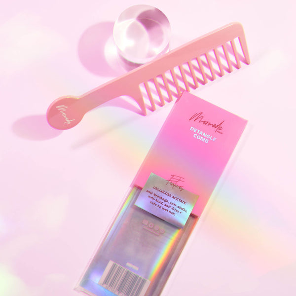 Mermade Hair Detangle Comb in Pink with packaging