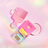 Afro Comb in Pink Colour with its packaging