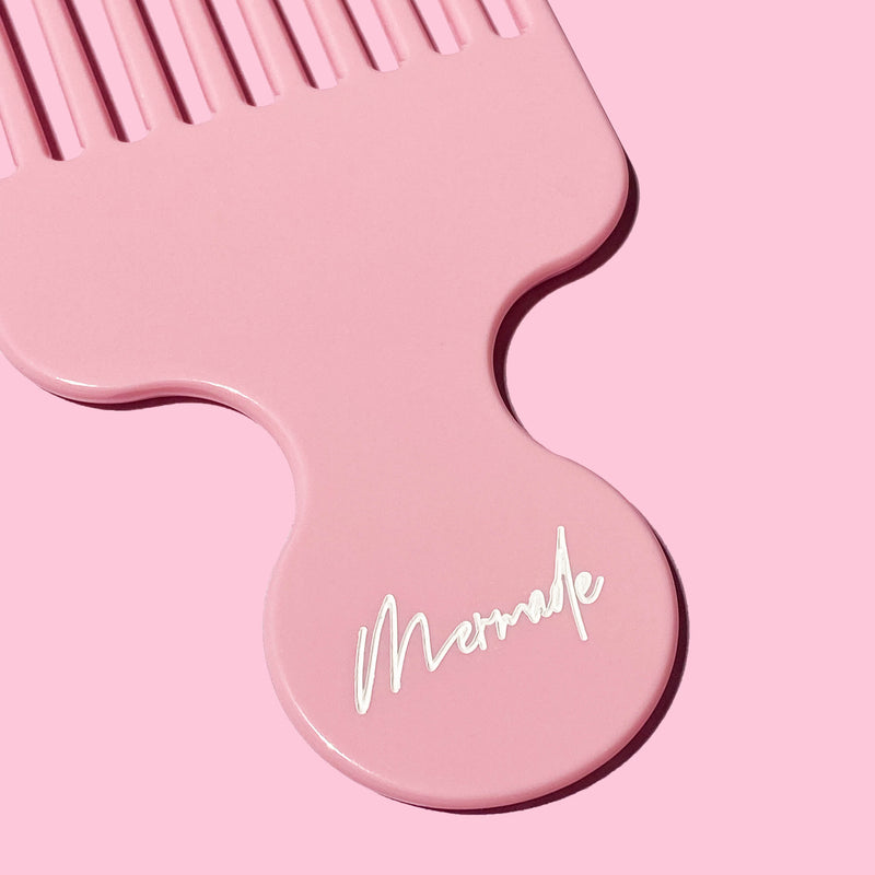 Close up of Afro Comb pink from Mermade Hair