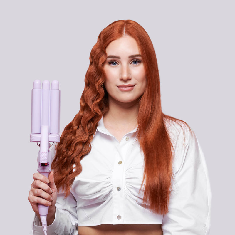 Mermade PRO Hair Waver - 22mm Cutie® Lilac with a model